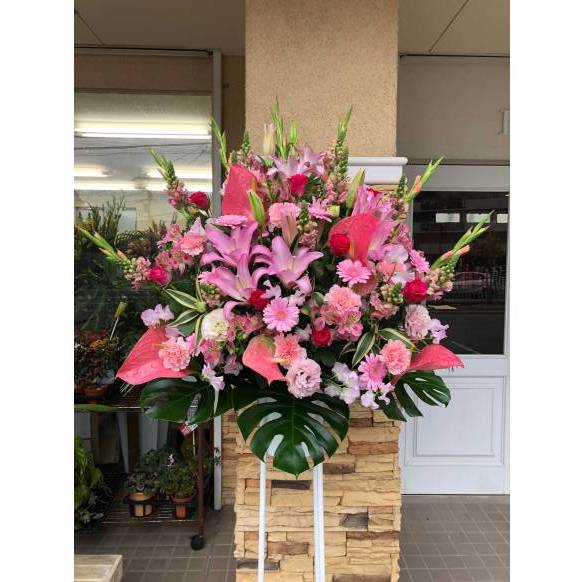 お祝いスタンド花（ピンク系） 900022